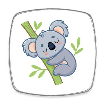 Soft Branch Sleeper Koala - Square fridge magnet - white - Front