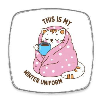 Funny Winter Quotes - Square fridge magnet - white - Front