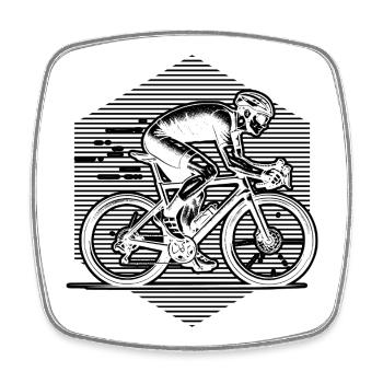 Puristisches Roadbike Thema - Viereckiger Kühlschrankmagnet - Weiß - Vorne