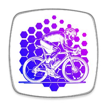 Roadbike motif with recognition value - Square fridge magnet - white - Front