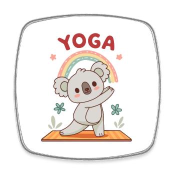 Koala Yoga Regenbogen - Viereckiger Kühlschrankmagnet - Weiß - Vorne