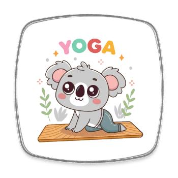 Pastell-Koala-Yoga auf Matte - Viereckiger Kühlschrankmagnet - Weiß - Vorne