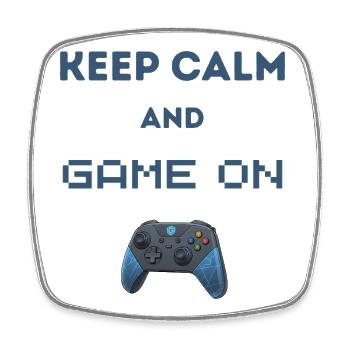 Keep Calm And Game On - Viereckiger Kühlschrankmagnet - Weiß - Vorne