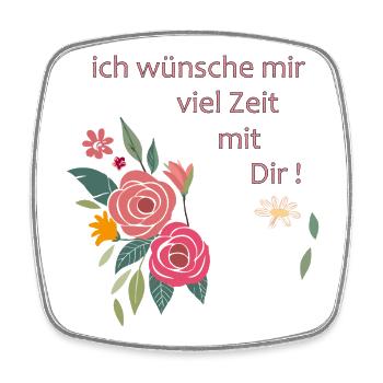 Ich wünsche mir viel Zeit mit Dir - Viereckiger Kühlschrankmagnet - Weiß - Vorne