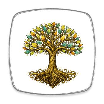 Arbre de vie stylisé – Harmonie naturelle - Magnet carré - blanc - Devant