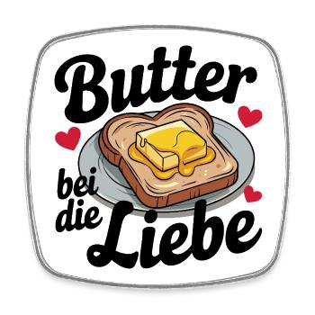 Beurre à l’Amour Petit-déjeuner Drôle - Magnet carré - blanc - Devant