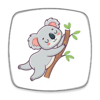 Kuscheliger Koala auf Pastellast - Viereckiger Kühlschrankmagnet - Weiß - Vorne
