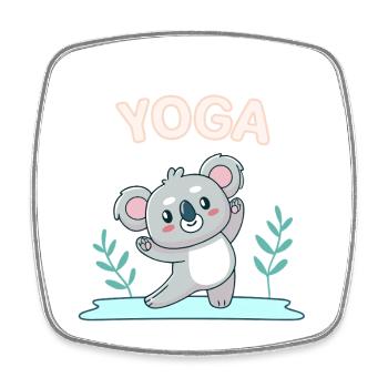 Koala Yoga Zen Pastel - Square fridge magnet - white - Front