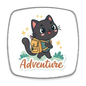 Adventure Cat Explorer - Square fridge magnet - white - Front