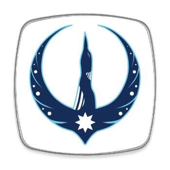 Minnesota Rebellion Loon - Square fridge magnet - white - Front