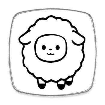 Sheep Sheep Lamb - Square fridge magnet - white - Front