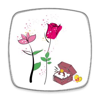 Valentine - Viereckiger Kühlschrankmagnet - Weiß - Vorne