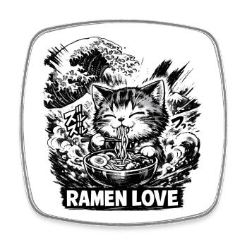 Ramen Love - Viereckiger Kühlschrankmagnet - Weiß - Vorne