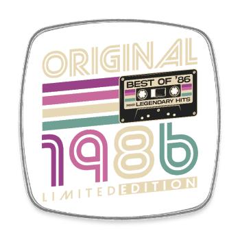 40. Geburtstag Retro Geschenk 1986 Jahrgang - Viereckiger Kühlschrankmagnet - Weiß - Vorne