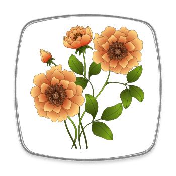 Blumen - Viereckiger Kühlschrankmagnet - Weiß - Vorne