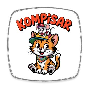 Freunde und Freunde für immer – Süße Katze und Maus - Viereckiger Kühlschrankmagnet - Weiß - Vorne