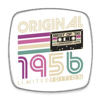 70e anniversaire 1956 Vintage Born Retro - Magnet carré - blanc - Devant