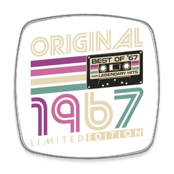 Original 1967 Jahrgang Retro Geburtstagsgeschenk - Viereckiger Kühlschrankmagnet - Weiß - Vorne