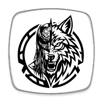 NoxstyllT5 - Square fridge magnet - white - Front