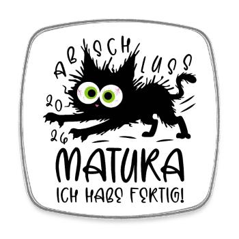 Matura 2026 I'm done cat - Square fridge magnet - white - Front