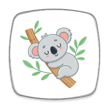 Dreamy Koala on Tropical Branch - Square fridge magnet - white - Front