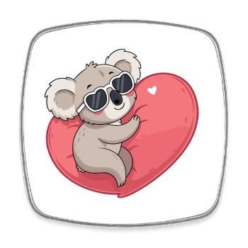 Koala Smiling Heart - Square fridge magnet - white - Front