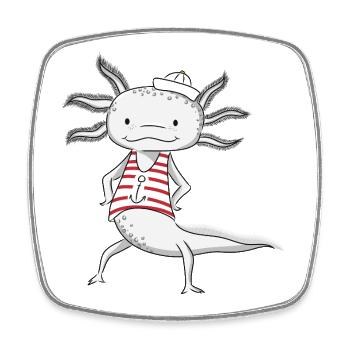 Axolotl Sailor - Square fridge magnet - white - Front