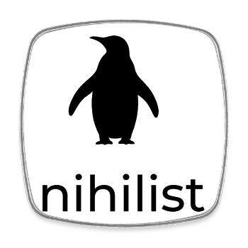 Pingouin Nihiliste Viral - Magnet carré - blanc - Devant
