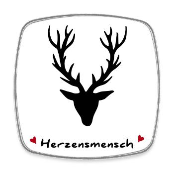 HirschLIEBE - Das Original by heavenlygoods - Viereckiger Kühlschrankmagnet - Weiß - Vorne
