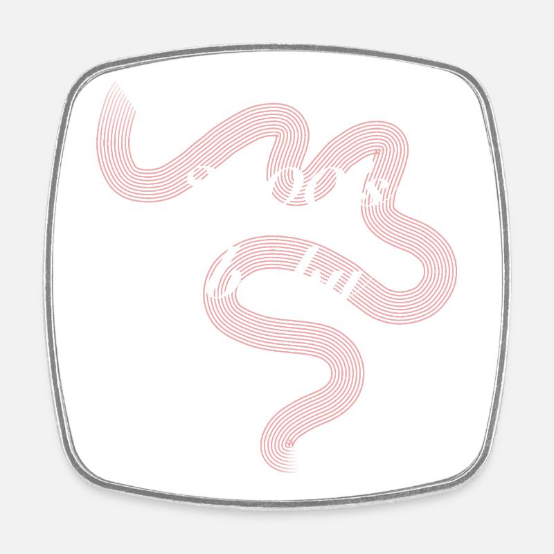 2000s Baby Retro Ribbon - Square fridge magnet - white