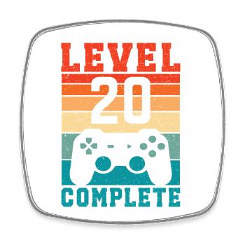 20. Geburtstag Level 20 Complete 20 Jahre Gamer - Viereckiger Kühlschrankmagnet - Weiß - Vorne