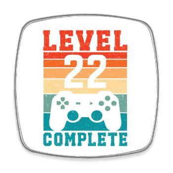 22. Geburtstag Level 22 Complete 22 Jahre Gamer - Viereckiger Kühlschrankmagnet - Weiß - Vorne
