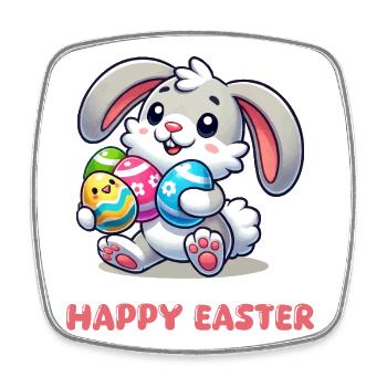 Hase Osterhase Comic  - Viereckiger Kühlschrankmagnet - Weiß - Vorne