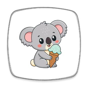 Koala Gourmand Glace - Square fridge magnet - white - Front