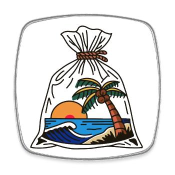 Palm Island dans Bag Sunset - Magnet carré - blanc - Devant