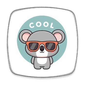 Koala Coole Bunte Gläser - Viereckiger Kühlschrankmagnet - Weiß - Vorne