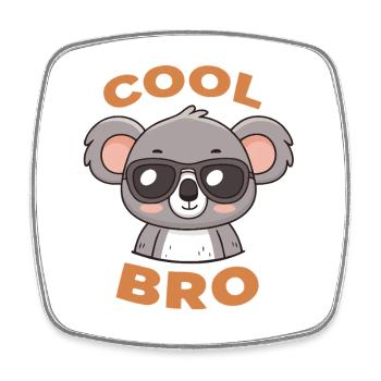 Koala Cool Bro mit Schutzbrille - Viereckiger Kühlschrankmagnet - Weiß - Vorne