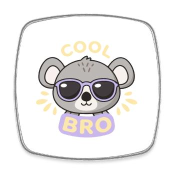 Coole Koala-Lila Gläser - Viereckiger Kühlschrankmagnet - Weiß - Vorne