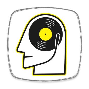 Portrait de tête en vinyle - Magnet carré - blanc - Devant