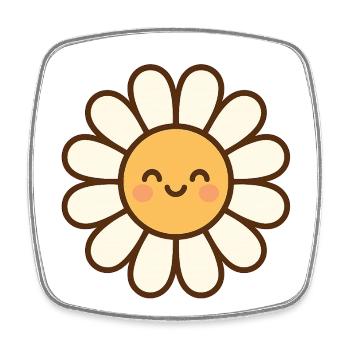 Daisy Strahlendes Lächeln - Viereckiger Kühlschrankmagnet - Weiß - Vorne