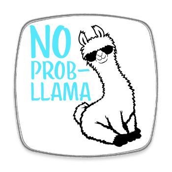 No Prob Lama Cool Sonnenbrille Sitzend Problama - Viereckiger Kühlschrankmagnet - Weiß - Vorne