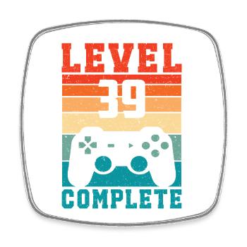 39. Geburtstag Level 39 Complete 39 Jahre Gamer - Viereckiger Kühlschrankmagnet - Weiß - Vorne