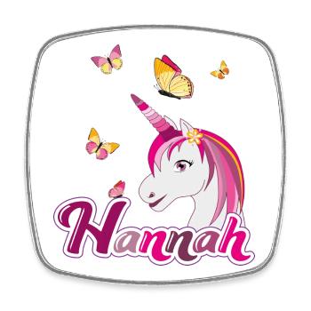 Hannah , maiden name, favorite name - Square fridge magnet - white - Front