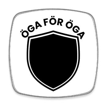 An eye for an eye Shield motif in black and white - Square fridge magnet - white - Front