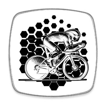 Roadbike artwork for your outfit - Square fridge magnet - white - Front