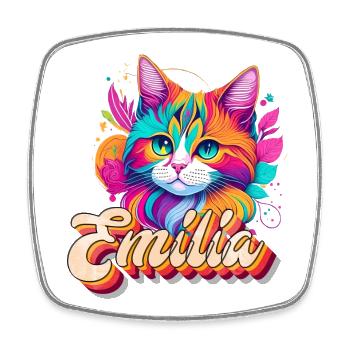 Emilia, maiden name, favorite name - Square fridge magnet - white - Front