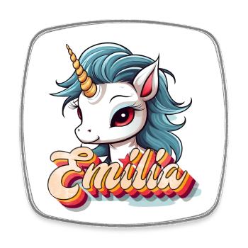 Emilia, maiden name, favorite name - Square fridge magnet - white - Front