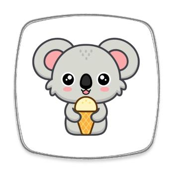 Koala Gourmand Glace - Square fridge magnet - white - Front
