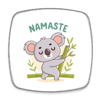 Koala Namaste Pastel Bamboo - Square fridge magnet - white - Front