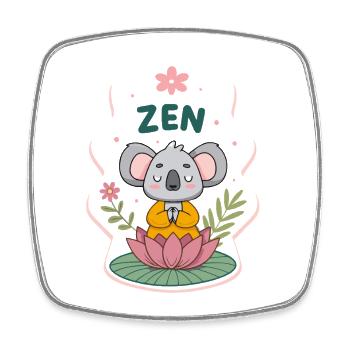 Zen-Koala auf Lotus - Viereckiger Kühlschrankmagnet - Weiß - Vorne
